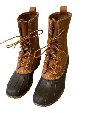 L.L.Bean Bean Boots Women’s 7M Brown Leather 8" Duck Boots